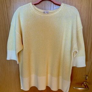 EUC Gap Rolled-Neck, Ribbed, Yellow Sweater-100% Cotton-Oversized XS/S